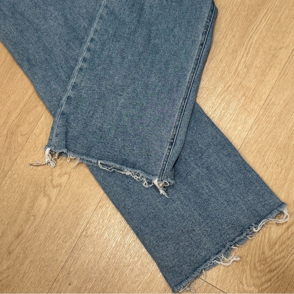 Mica Los Angeles Distressed High-Rise Wide Leg Jeans - Light Blue - Picture 5 of 5